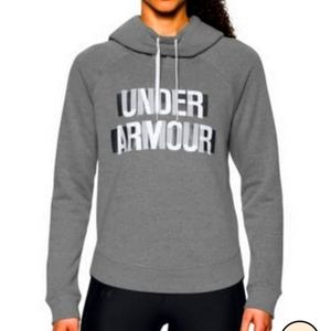 Under Armour Loose Fit Funnel Cowlneck Women's Gray Fleece Hoodie - Size XL